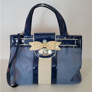 My Flat In London Ashby Small Handheld Blue Satchel